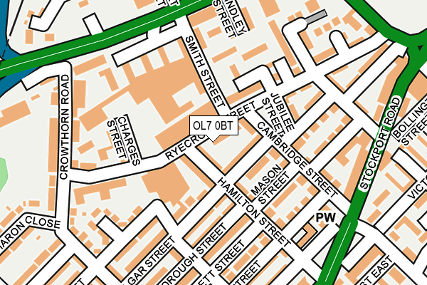 OL7 0BT map - OS OpenMap – Local (Ordnance Survey)