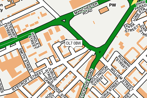 OL7 0BW map - OS OpenMap – Local (Ordnance Survey)