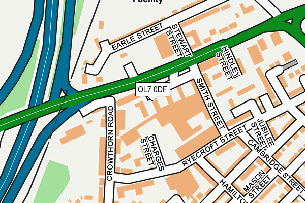 OL7 0DF map - OS OpenMap – Local (Ordnance Survey)