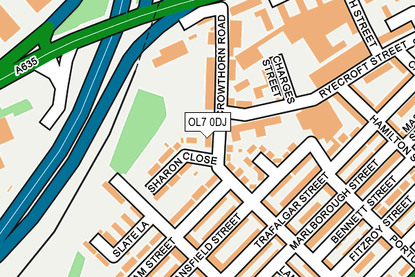OL7 0DJ map - OS OpenMap – Local (Ordnance Survey)