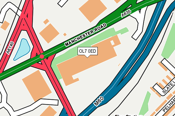 OL7 0ED map - OS OpenMap – Local (Ordnance Survey)