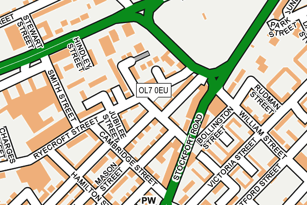 OL7 0EU map - OS OpenMap – Local (Ordnance Survey)