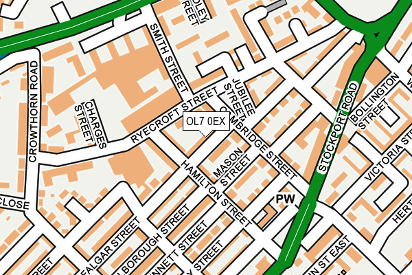 OL7 0EX map - OS OpenMap – Local (Ordnance Survey)