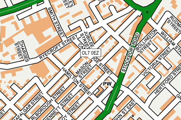 OL7 0EZ map - OS OpenMap – Local (Ordnance Survey)