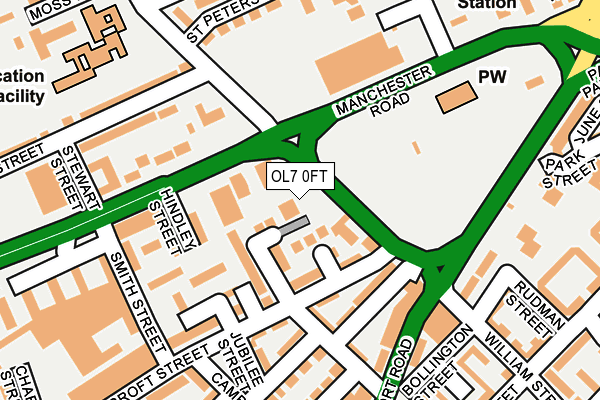 OL7 0FT map - OS OpenMap – Local (Ordnance Survey)