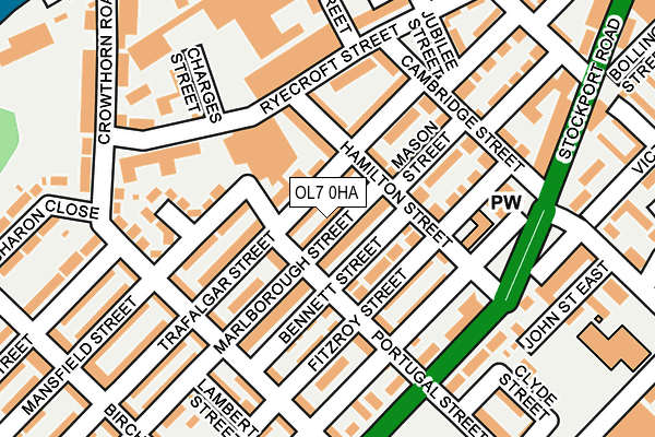 OL7 0HA map - OS OpenMap – Local (Ordnance Survey)