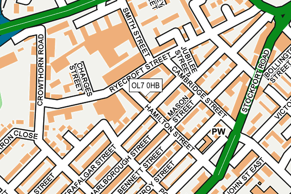 OL7 0HB map - OS OpenMap – Local (Ordnance Survey)
