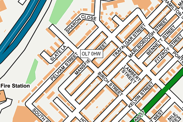 OL7 0HW map - OS OpenMap – Local (Ordnance Survey)