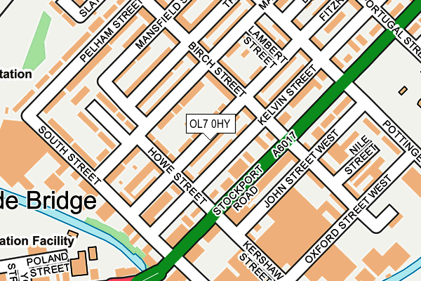 OL7 0HY map - OS OpenMap – Local (Ordnance Survey)