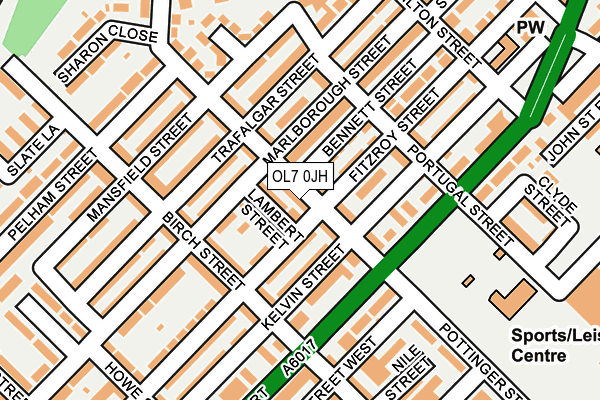 OL7 0JH map - OS OpenMap – Local (Ordnance Survey)