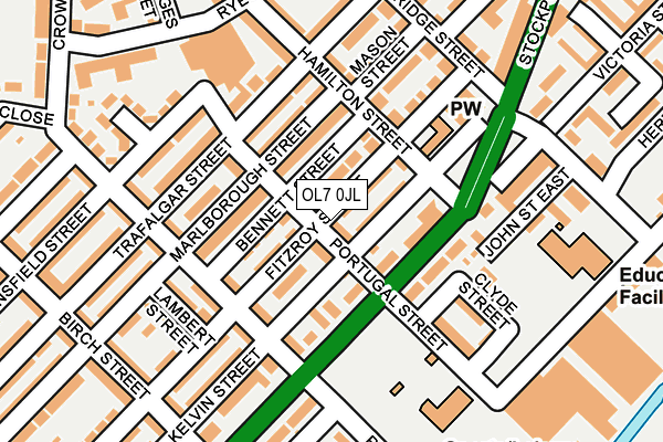 OL7 0JL map - OS OpenMap – Local (Ordnance Survey)