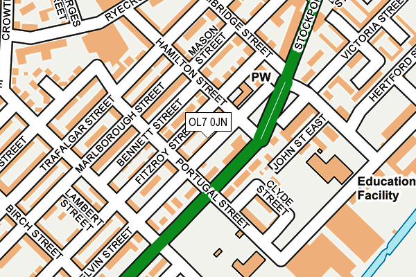 OL7 0JN map - OS OpenMap – Local (Ordnance Survey)