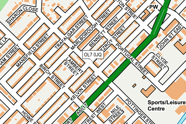 OL7 0JQ map - OS OpenMap – Local (Ordnance Survey)