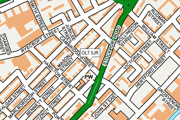 OL7 0JR map - OS OpenMap – Local (Ordnance Survey)