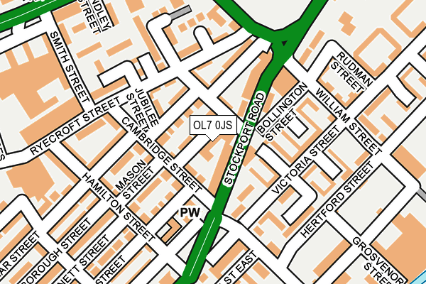 OL7 0JS map - OS OpenMap – Local (Ordnance Survey)