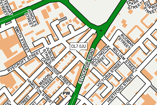 OL7 0JU map - OS OpenMap – Local (Ordnance Survey)