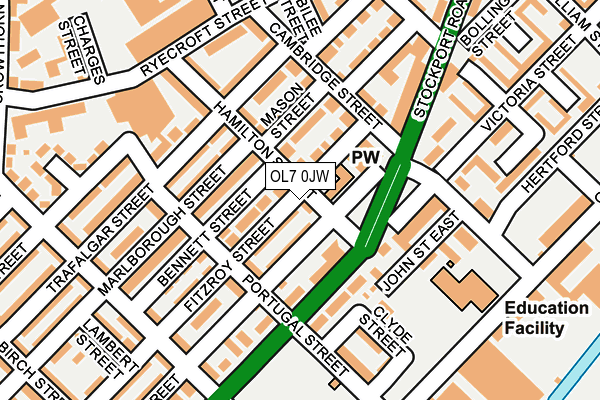 OL7 0JW map - OS OpenMap – Local (Ordnance Survey)