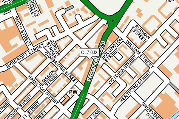 OL7 0JX map - OS OpenMap – Local (Ordnance Survey)