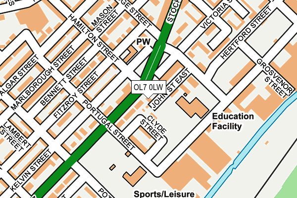 OL7 0LW map - OS OpenMap – Local (Ordnance Survey)