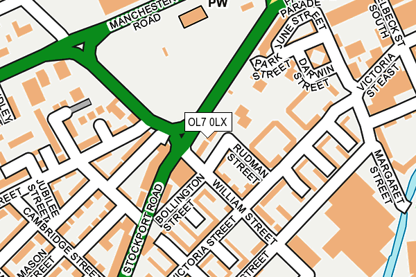 OL7 0LX map - OS OpenMap – Local (Ordnance Survey)