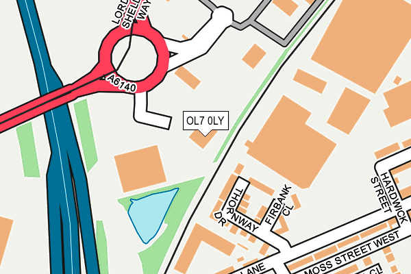 OL7 0LY map - OS OpenMap – Local (Ordnance Survey)
