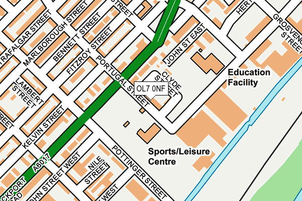 OL7 0NF map - OS OpenMap – Local (Ordnance Survey)