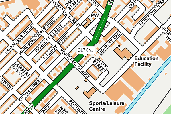 OL7 0NJ map - OS OpenMap – Local (Ordnance Survey)