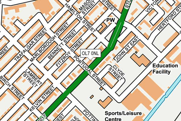 OL7 0NL map - OS OpenMap – Local (Ordnance Survey)