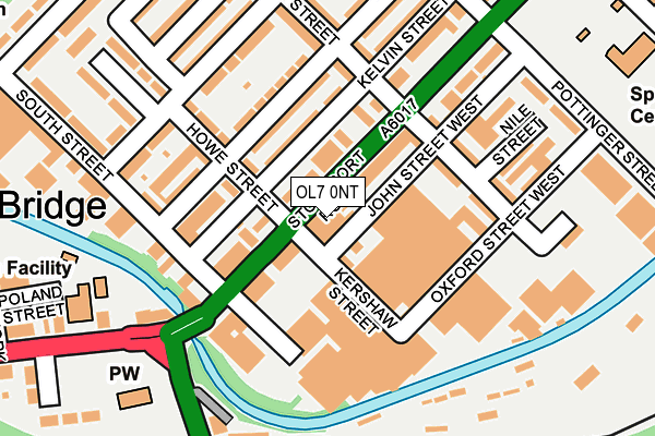 OL7 0NT map - OS OpenMap – Local (Ordnance Survey)