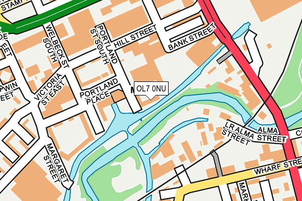 OL7 0NU map - OS OpenMap – Local (Ordnance Survey)