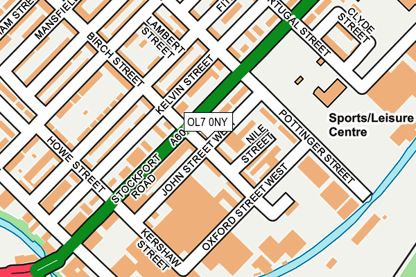 OL7 0NY map - OS OpenMap – Local (Ordnance Survey)