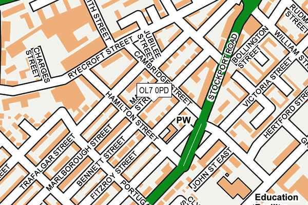 OL7 0PD map - OS OpenMap – Local (Ordnance Survey)