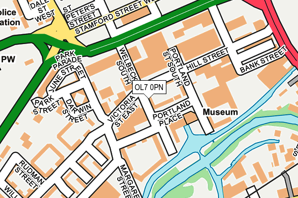 OL7 0PN map - OS OpenMap – Local (Ordnance Survey)