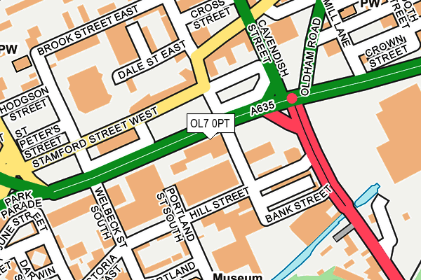 OL7 0PT map - OS OpenMap – Local (Ordnance Survey)