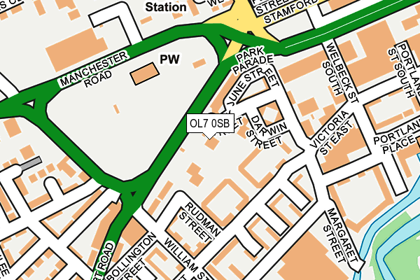 OL7 0SB map - OS OpenMap – Local (Ordnance Survey)