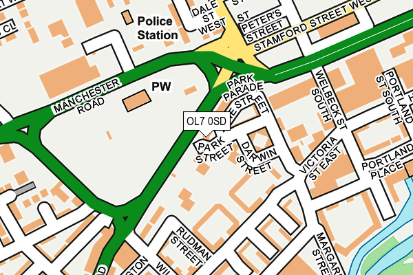 OL7 0SD map - OS OpenMap – Local (Ordnance Survey)