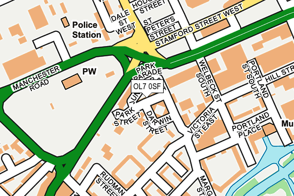 OL7 0SF map - OS OpenMap – Local (Ordnance Survey)