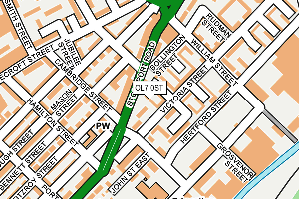 OL7 0ST map - OS OpenMap – Local (Ordnance Survey)