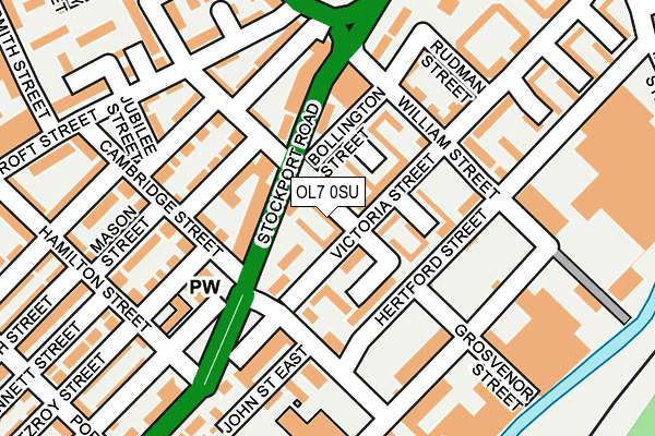 OL7 0SU map - OS OpenMap – Local (Ordnance Survey)