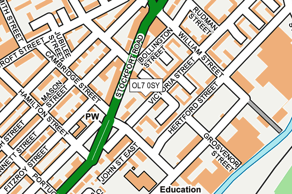 OL7 0SY map - OS OpenMap – Local (Ordnance Survey)