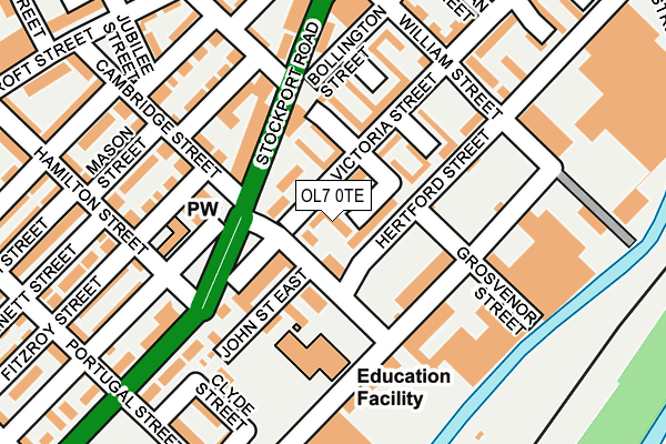 OL7 0TE map - OS OpenMap – Local (Ordnance Survey)