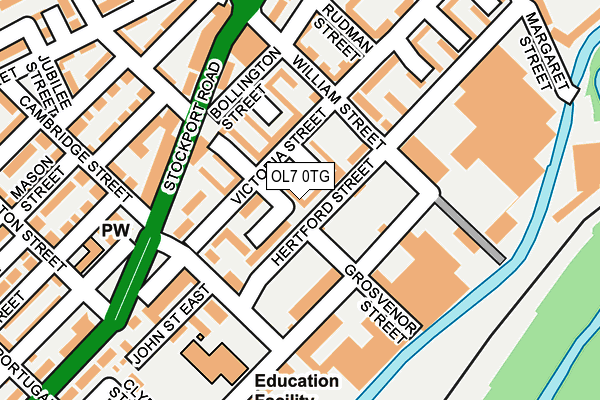 OL7 0TG map - OS OpenMap – Local (Ordnance Survey)