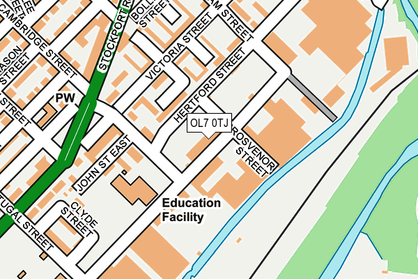 OL7 0TJ map - OS OpenMap – Local (Ordnance Survey)