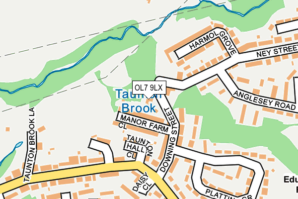 OL7 9LX map - OS OpenMap – Local (Ordnance Survey)