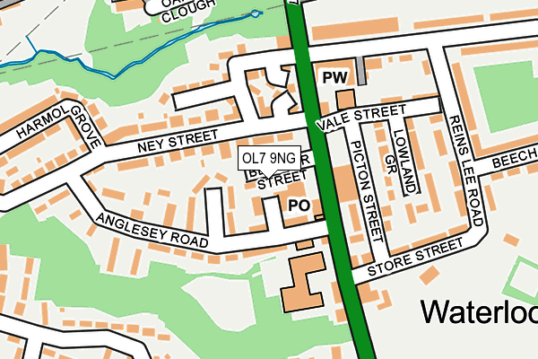 OL7 9NG map - OS OpenMap – Local (Ordnance Survey)