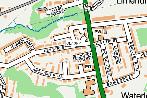 OL7 9NP map - OS OpenMap – Local (Ordnance Survey)