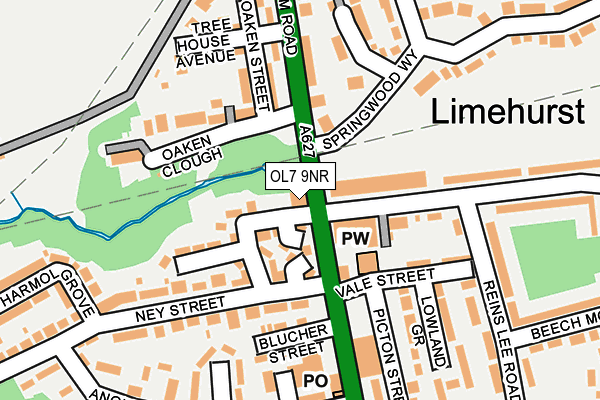 OL7 9NR map - OS OpenMap – Local (Ordnance Survey)