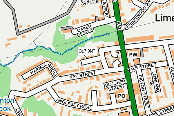 OL7 9NT map - OS OpenMap – Local (Ordnance Survey)