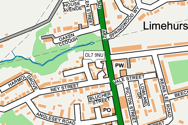 OL7 9NU map - OS OpenMap – Local (Ordnance Survey)