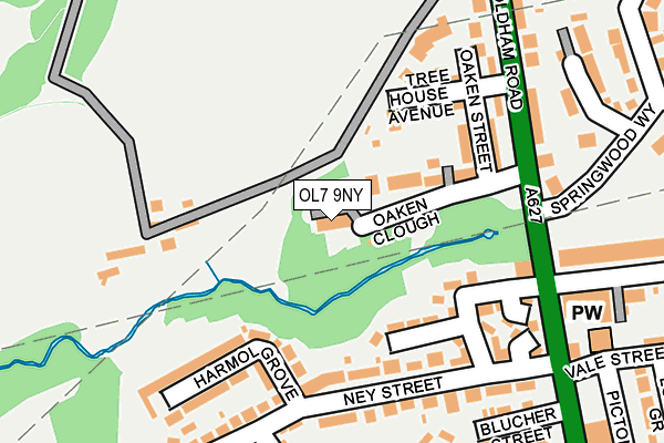 OL7 9NY map - OS OpenMap – Local (Ordnance Survey)